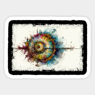 Abstract Watercolor Fibonacci Sequence Sticker